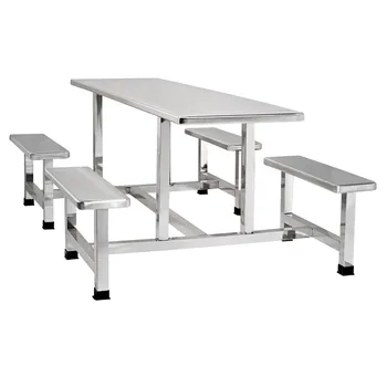 Food Court Stainless Steel Dining Table Chairs Sets Factory School Kitchen 4 6 People And Food Court Stainless Steel Dining Table Chairs Sets Factory School Kitchen 4 6 People And