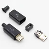 Micro USB 5PIN Welding Type Male Plug Connectors Charger 5P USB Tail Charging Socket 4 in 1 White Black