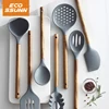 Bamboo Wooden Handles Silicone Kitchen Cooking Tools Utensils set