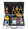 Fiber optic ftth tool kit include optical power meter vfl cleaver laser source cleaning box cleaner pen microscope