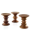Retro chess designed chair decorative small walnut wooden round chair bed room stool
