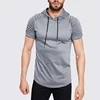 wholesale high quality raglan sleeve men hooded plain t-shirts
