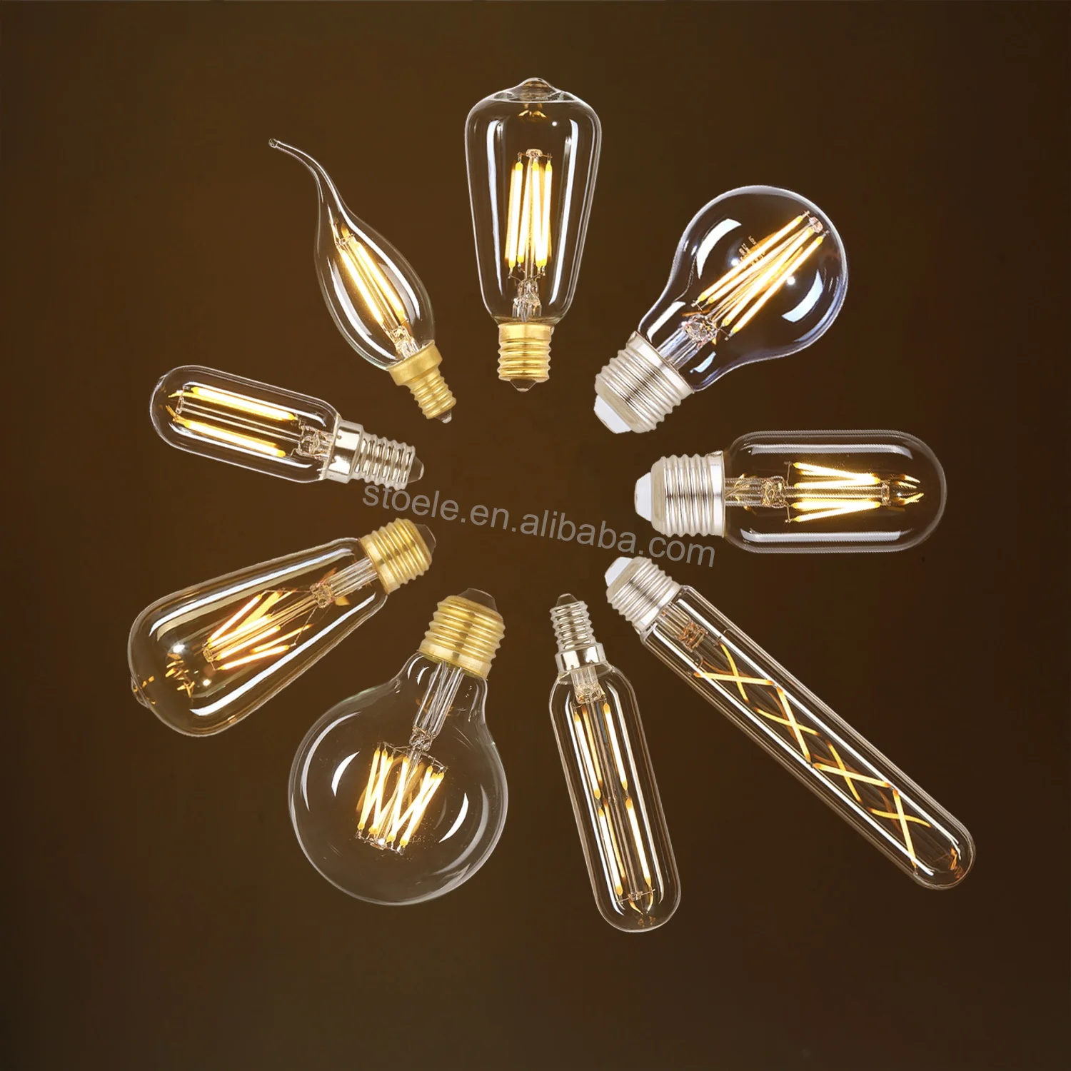 E27 5W 4W 7W Dimmable Vintage Led Filament LED Bulb Lamp COB Bulbs ST64 Lighting