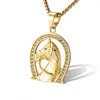 Marlary New Arrival Animal Jewelry Wholesale Iced Out Zircon Setting 18K Gold Plated Horse Pendant For Man