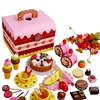 High quality wooden pretend play toy Wooden kitchen toys mini chocolate cake cutting toy for kids