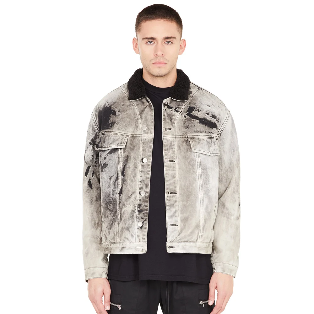 shearling denim jacket men