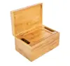 Bamboo stash box with rolling tray for smoking accessory with Smell Proof Glass Jar and Alloy Grinder
