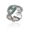2019 Hiphop Ornaments Plated Gold Micro Color Zircon Pig Nose Link Ring