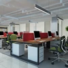 Triangle Metal Legs Standard Dimensions Modern Design Executive Double 6 Seat Open Office Workstations Desk