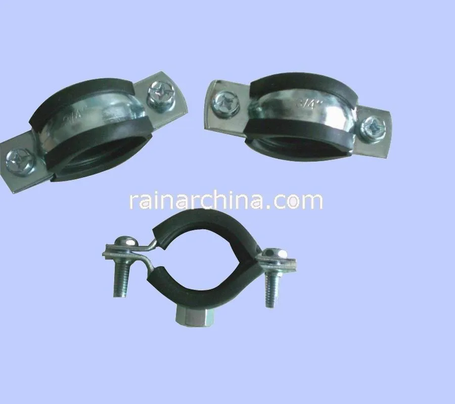 3/8 To 10 Inch Galvanized Heavy Duty Pipe Clamp With Rubber Cushion