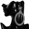 exaggerated large circle alloy diamond earrings women INS style party earrings geometric simplicity Stud earrings