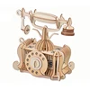 3D Wooden Puzzle Vintage Telephone Set Laser Cutting Model DIY Children's Creative Toys Montessori Teaching Aids
