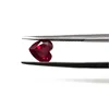 No. 5 heart shape 4*4mm ruby stone price dark red corundum