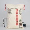 Extra Large Cotton Santa Sack with Drawstring Tie Closure, 20" x 27" Holiday Gift Bag for Christmas Presents, Holiday Gifts