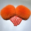 2019 Winter Women Windproof Genuine Sheep Skin Leather Gloves Outdoor Driving Fashion Design Real Fox Fur Gloves