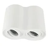 Round Double Head Aluminum Tiltable Sandy White and Black LED Surface Mounted MR16 GU10 Downlight Fitting and Ceiling Light