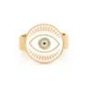 Wholesale Low MOQ Creative Women Jewelry White Personality Evil Gold Eye Party Ring