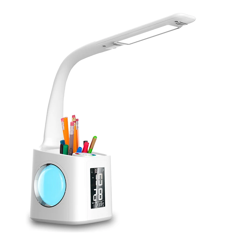 Modern Children Pen Holder LED desk lamp  RGB 2 in 1 night light with USB Rechargeable speaker Table lamp