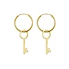 Latest Korean Fashion Key Jewelry Vintage Gold Plated Stainless Steel Earring Sets