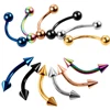 Steel Eyebrow Piercing Mixed Colors Curved Barbell Banana Piercings
