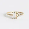 Fashion 925 sterling silver jewelry baguette new model wedding ring