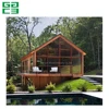 Forest summer wooden cabin,leisure modern timber wood cottage