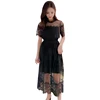 2019 Korean Style Lace Slim Waist Lady Leisure Dress