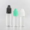 Wholesale Label Printing 10ml 15ml 30ml Round Shape Transparent PET Plastic Dropper Bottle with Black ChildProof Screw Top Cap