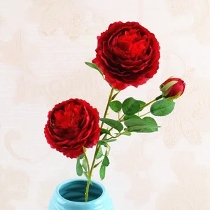 Natural Artificial Flower Bouquet peony west rose Silk Decor Bridal trendy