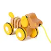 New design children play cartoon anmimal dog push pull toys toddler wooden safety toys