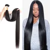 Brazilian Hair Weave Bundles Straight 100% Human Hair 30 32 Inch Bundles Natural Color Raw Virgin Hair Extension