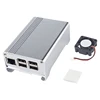 Cheap Custom with Fan Aluminum Alloy 3b Shell Raspberry Pi 2 3 Module 3b Case with Black Sliver color