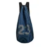 2019new fashion large sports bag daily school traveling lightweight black mesh Nylon drawstring backpack