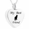 Women Animal Jewelry Heart Cute Cat Necklace Cremation Pet Urn Necklace Ashes Pendant Jewelry for Dog Cat