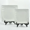 Square shape white porcelain fine dining plates
