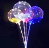 transparent bobo balloon with led light flashing handle