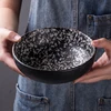 Snow glazed table dinner home/restaurant/hotel porcelain round black 6" food japan bowls ceramic