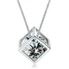 Personalized design jewelry Square love window Pendant 925 Sterling silver Rubik's Cube CZ
