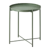 Modern Steel Round Side Table with Reversible Metal Tray