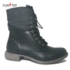 Women Booties Lady Lace Up Ankle Boot With Brushed Dirty Sole