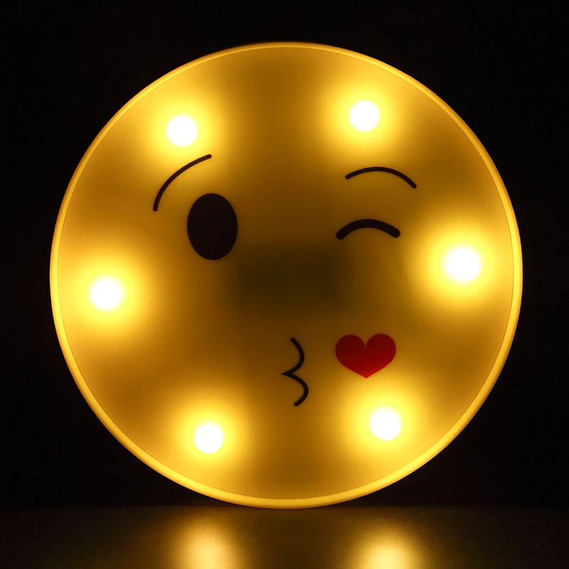 Evermore emoji qute smile led night light for bedroom in hot sale battery powered