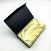 Custom Black Cloth Packaging Gift Magnetic Paperboard Box With Satin