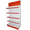 Metallic material metal supermarket shelf with flat back panel