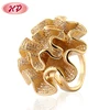 Brass Jewelry Simple Gold Ring Flower Designs Engagement Wedding Ring For Women