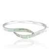 Wholesale 925 Sterling Silver White Fire Opal Bangle For Girls