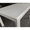 Space saving small Oblong white extendable dining table glass dining table extension