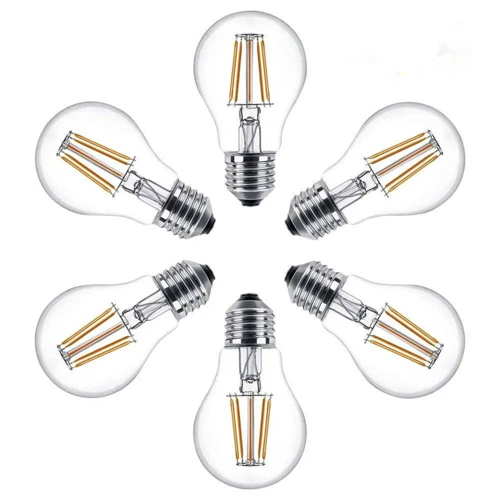 New generation dimmable A60 LED bulb filament bulb E27 high efficiency raw material led filament lighting lamp