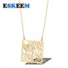 Eskeem Fashion Simple New 18k Gold Plated Women's Sweater Chain Stainless Steel London City Map Pendant Necklace Jewelry