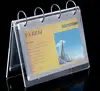 Clear acrylic calendar stand holder with pvc pockets easy change