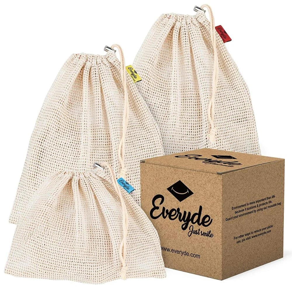 reusable organic cotton produce bags